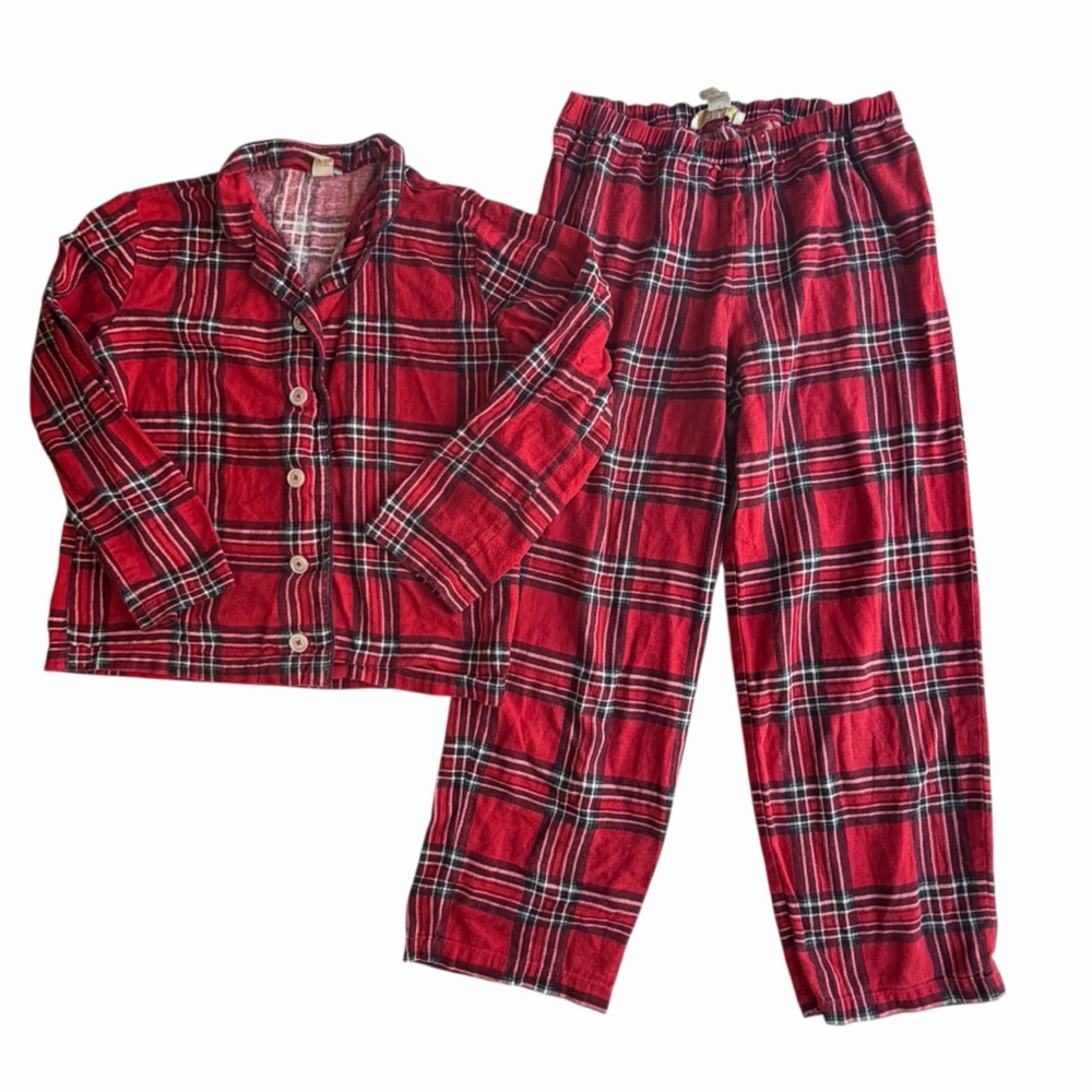 Forever 21 Girls Red Tartan Plaid Sleepwear Set size 9/10